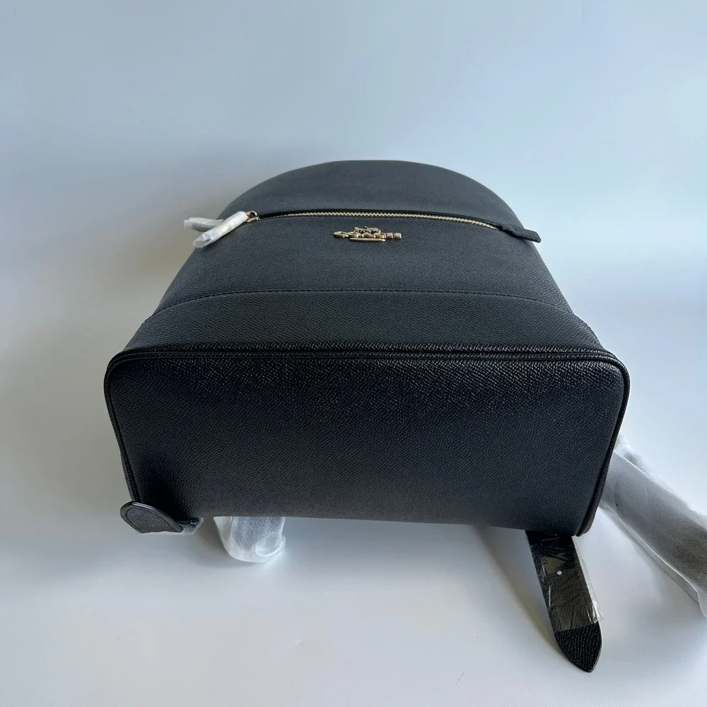 Coach Kenley Black Crossgrain Leather Backpack C5680 NWT
